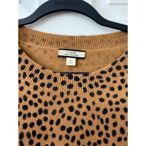 J.Crew Sweaters - J.Crew 100% Cashmere Leopard Print Sweater L Animal Print Crew Neck Soft Classic